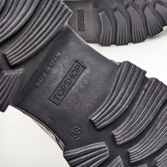 Topshop Women Alpha Patent Leather Croc Print Chelsea Platform Boots 7US EUR38 - Picture 10 of 11